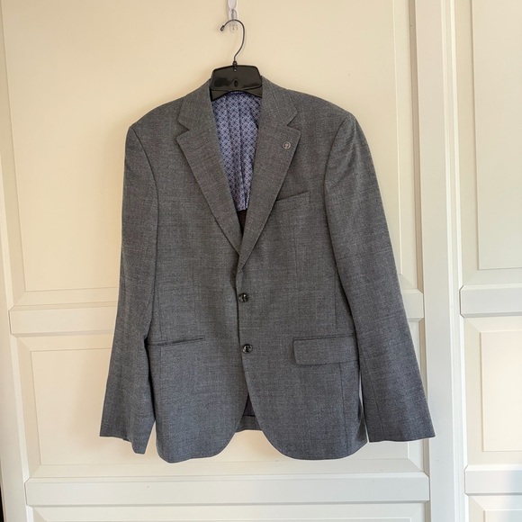 Ted Baker London Ralph CT Gray Wool Blend Blazer Size 40R 41555 - Picture 4 of 10